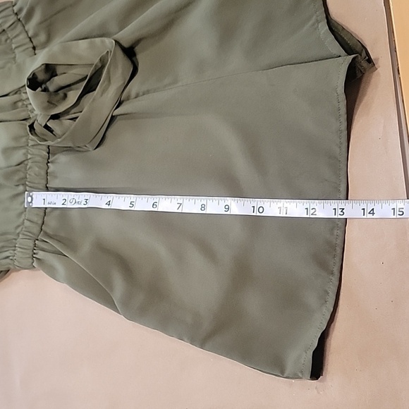 Bebop Size S Olive / Army Green Woven High Neck Romper Tie Waist, Exc. Used Cond - Picture 10 of 15